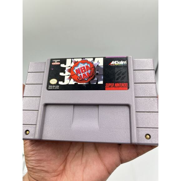 NBA Jam (Super Nintendo SNES, 1994) Authentic Cartridge Game Only Acclaim NTSC - Picture 6 of 6